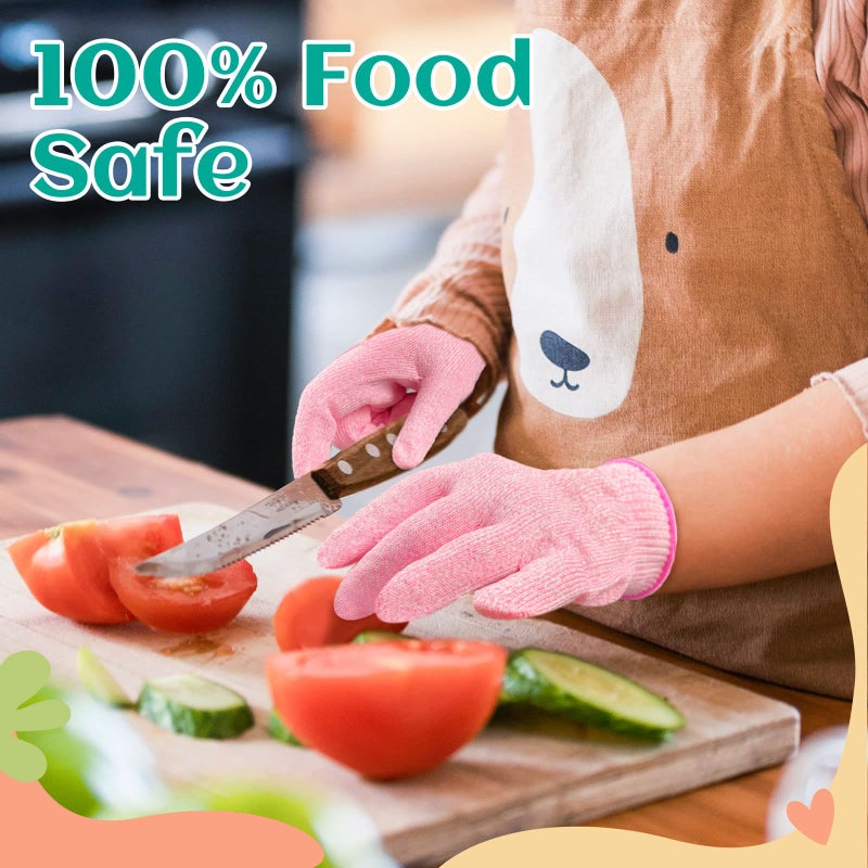 Evridwear Cut Resistant Gloves for Kids 4-6 Years, Level 5 Protection Cutting Gloves Food Grade for Cooking, Whittling, Wood Carving, Gardening and DIY - Image 3